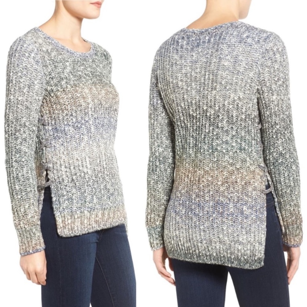 Lucky Brand Ombre Sweater w/Lace up Sides